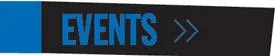Black strip with royal blue blocking spelling out the word Events in Royal Blue