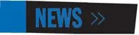 Black strip with royal blue blocking spelling out the word News in Royal Blue
